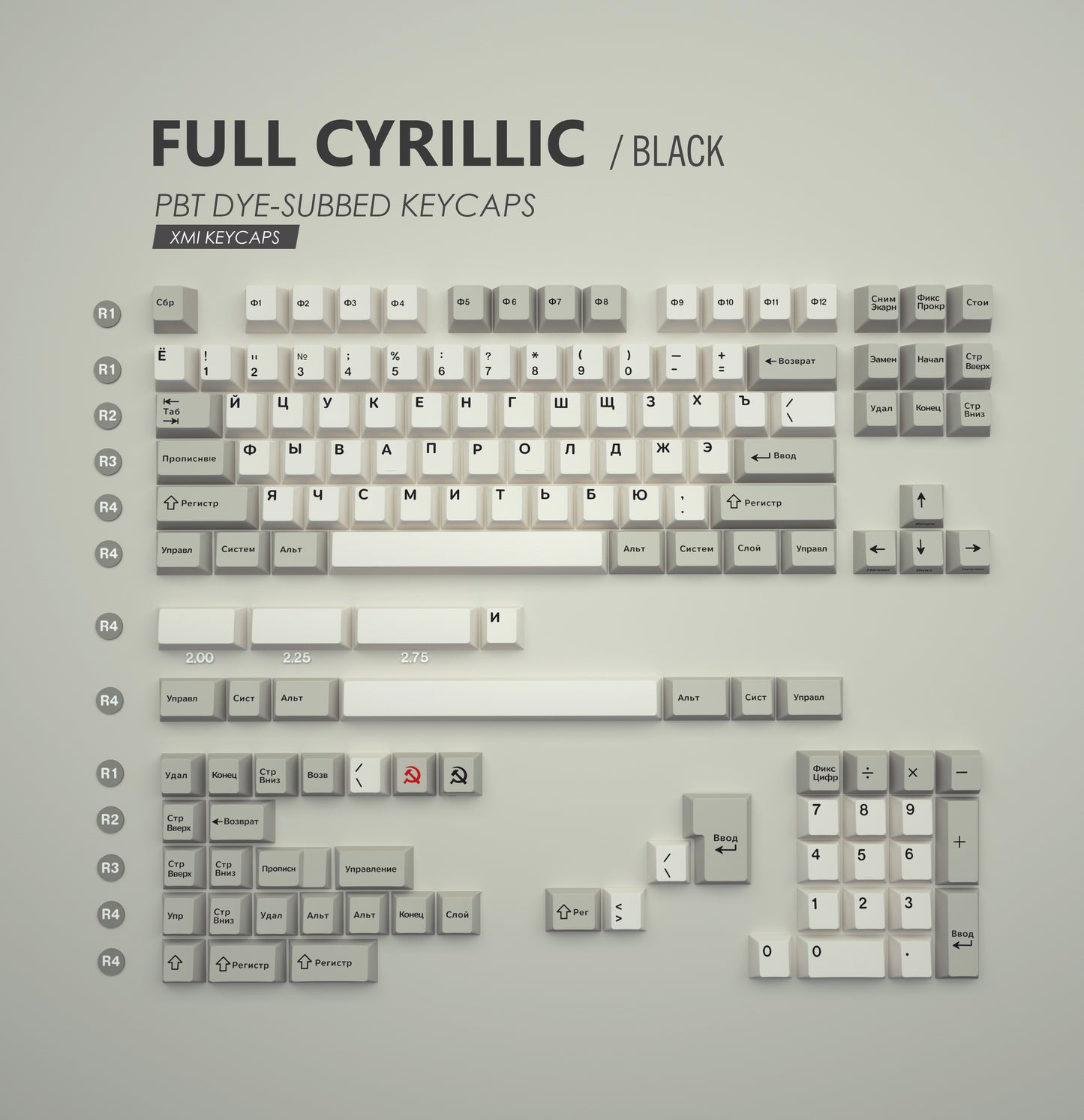 XMI Full Cyrillic Keycaps