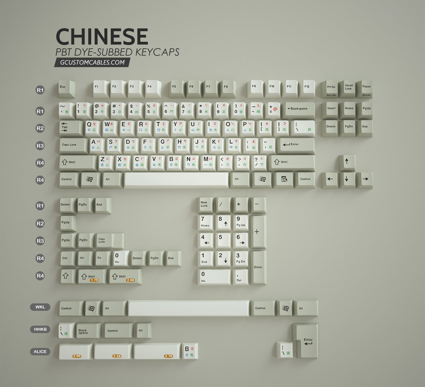 XMI Chinese Keycaps