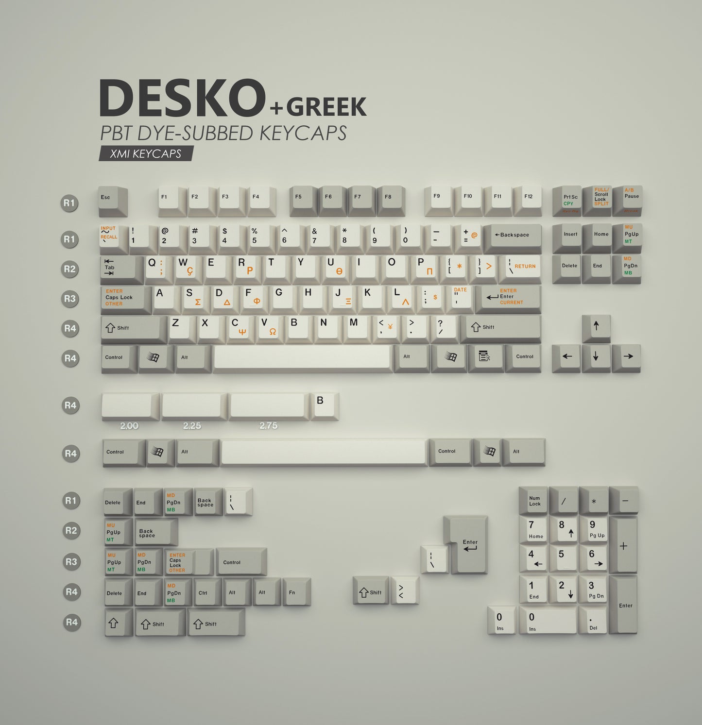 XMI Desko Greek Keycaps
